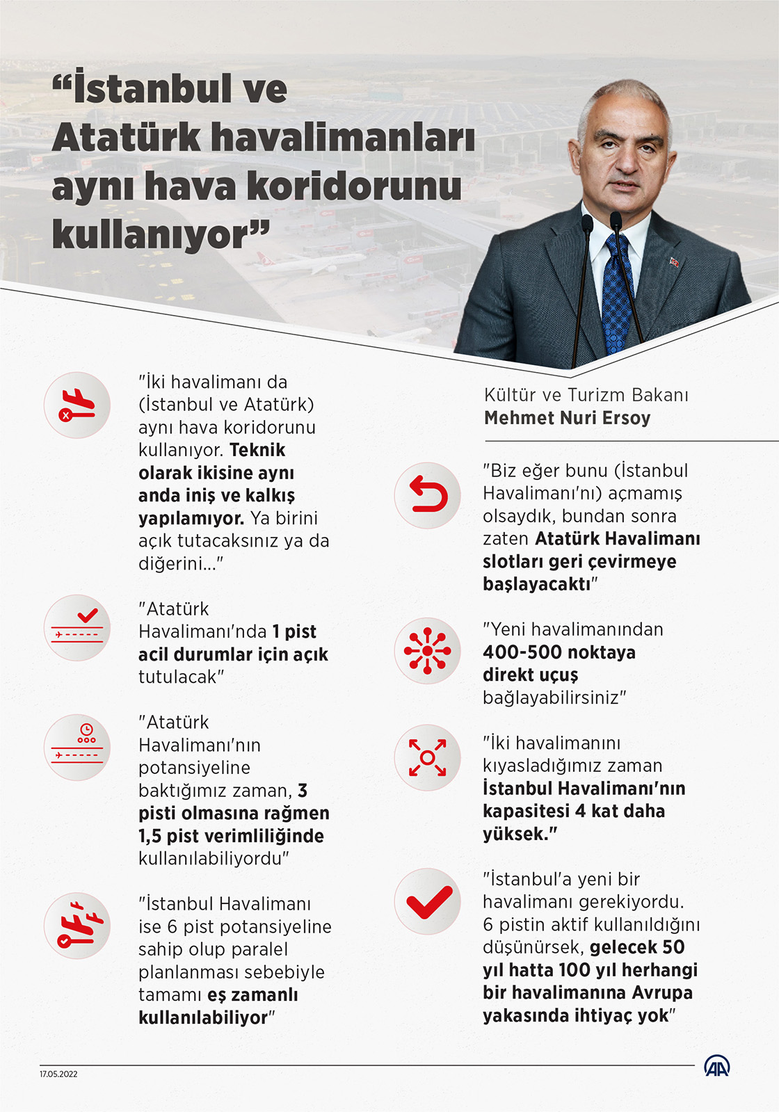 Bakan Ersoy, Atatürk Havalimanı'ndaki pistlerin yıkılmasına ilişkin soruları yanıtladı