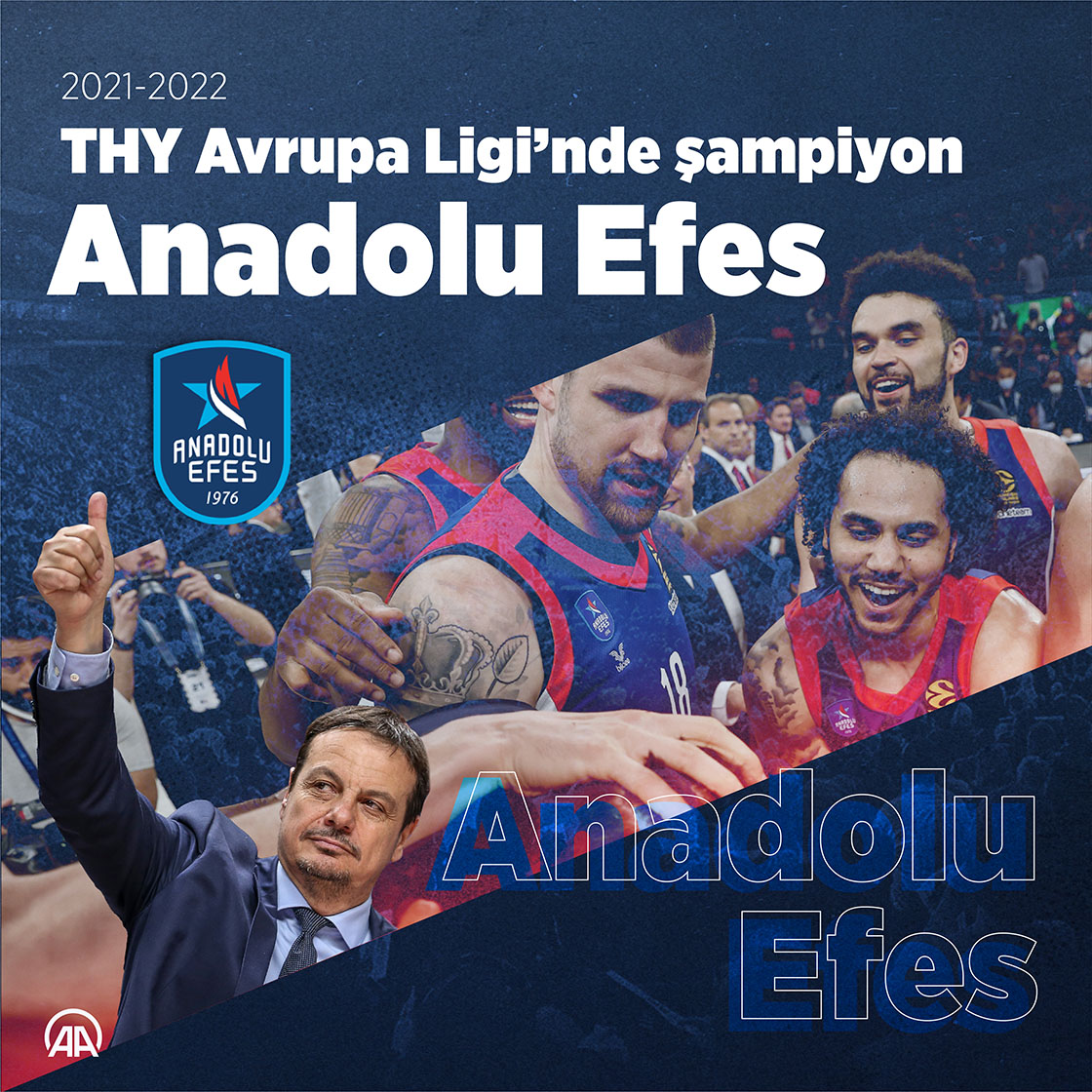Basketbol THY Avrupa Ligi'nde Anadolu Efes, üst üste ikinci kez şampiyon oldu