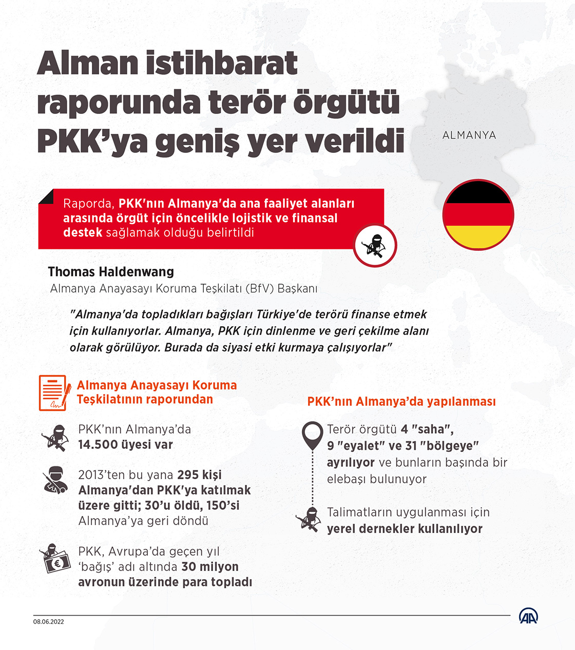 Alman istihbarat raporunda terör örgütü PKK’ya geniş yer verildi