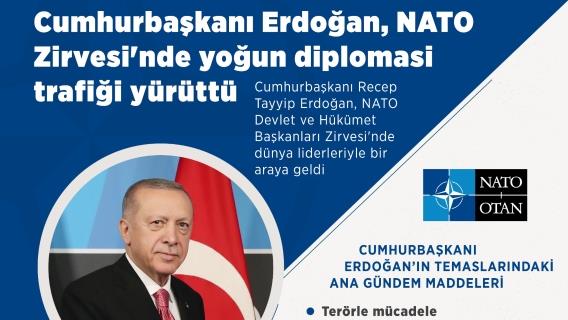 Cumhurbaşkanı Erdoğan, NATO Zirvesi'nde yoğun diplomasi trafiği yürüttü