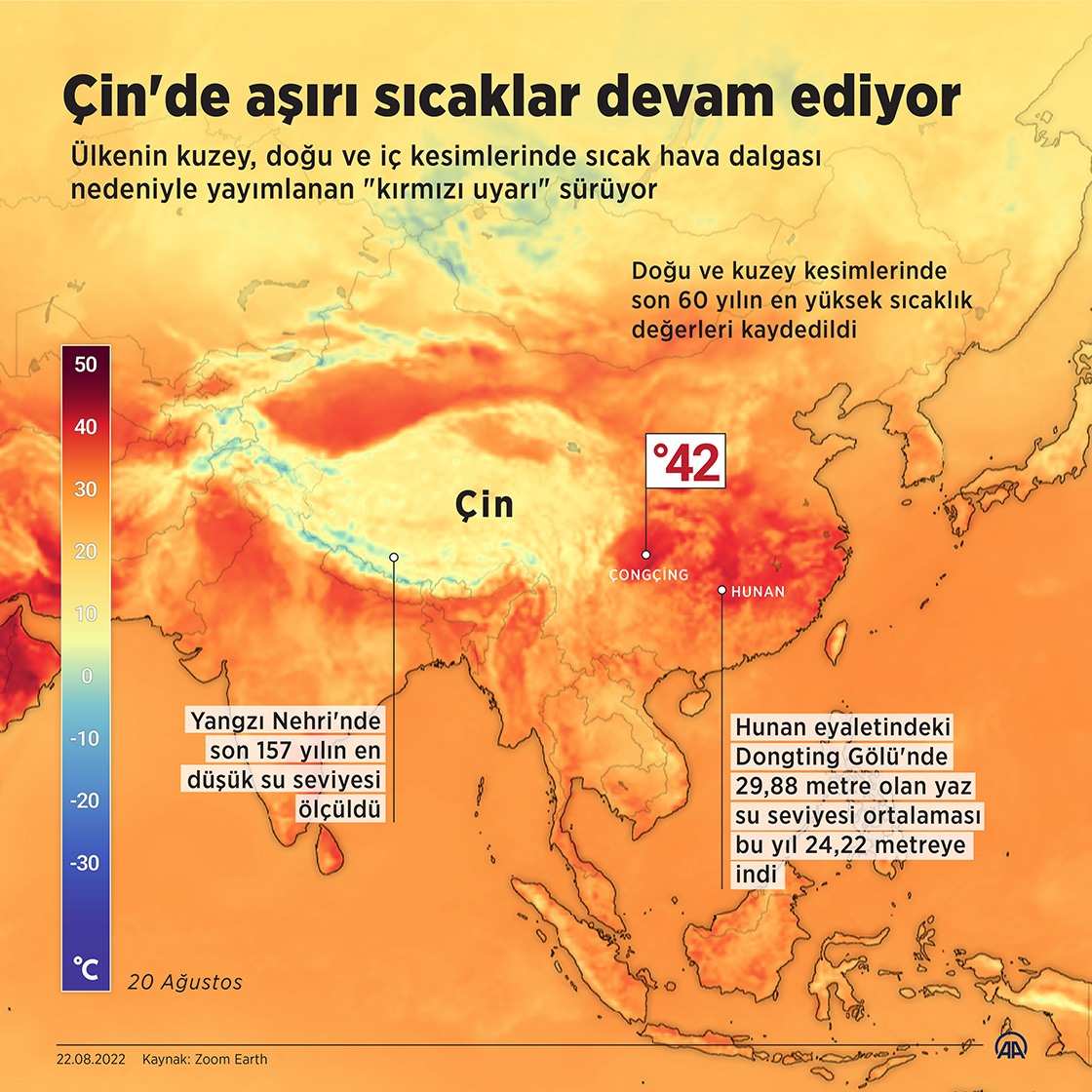 Çin'de aşırı sıcaklar devam ediyor