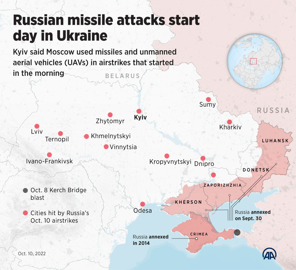 Russian missile attacks start day in Ukraine