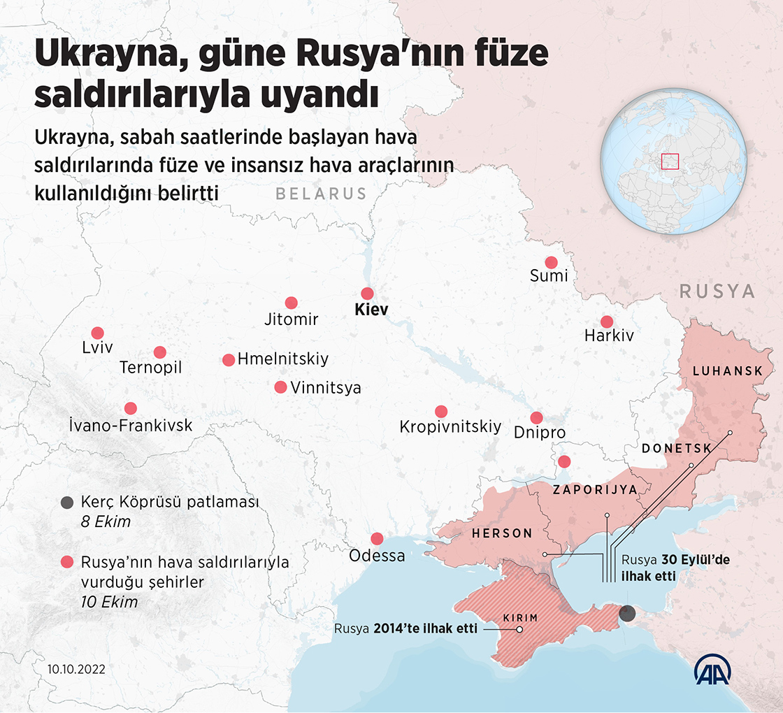 Ukrayna, güne Rusya'nın füze saldırılarıyla uyandı