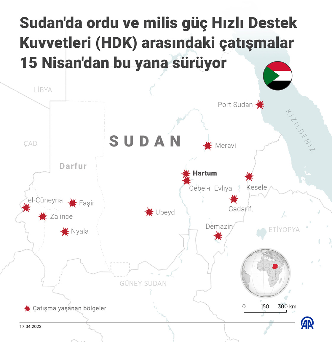 Sudan'da ordu ve milis güç Hızlı Destek Kuvvetleri (HDK) arasındaki çatışmalar 15 Nisan'dan bu yana sürüyor