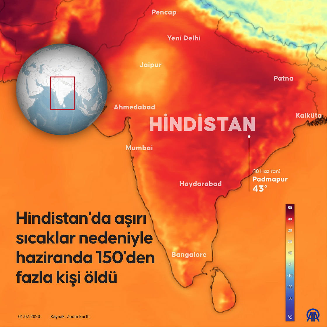 Hindistan'da aşırı sıcaklar nedeniyle haziranda 150'den fazla kişi öldü