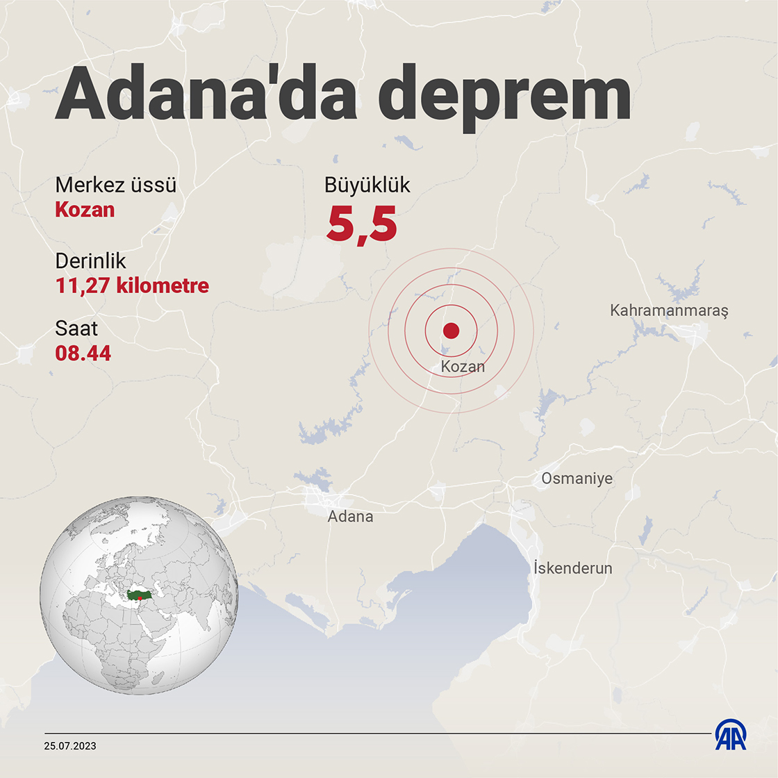 Adana'da deprem