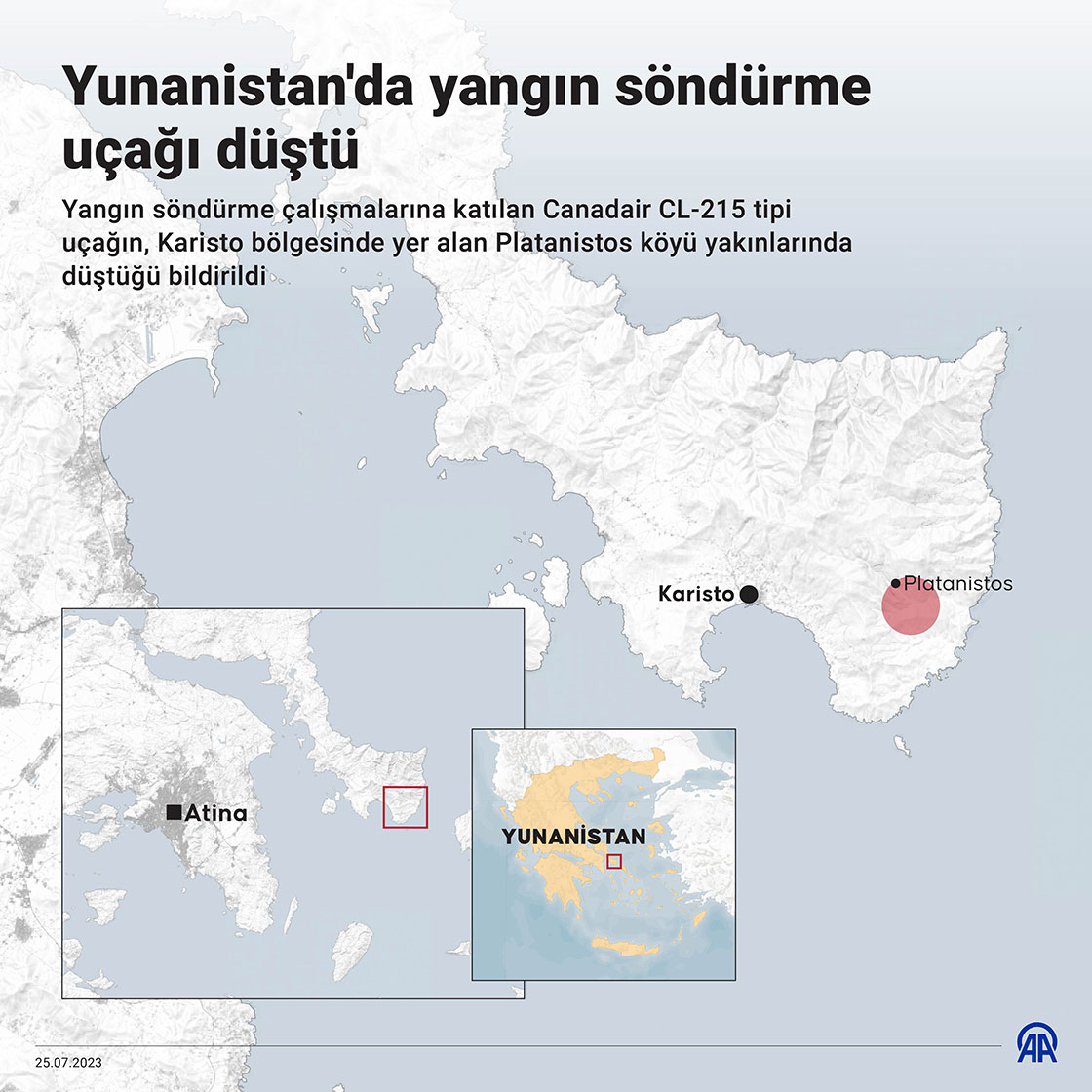 Yunanistan'da yangın söndürme uçağı düştü