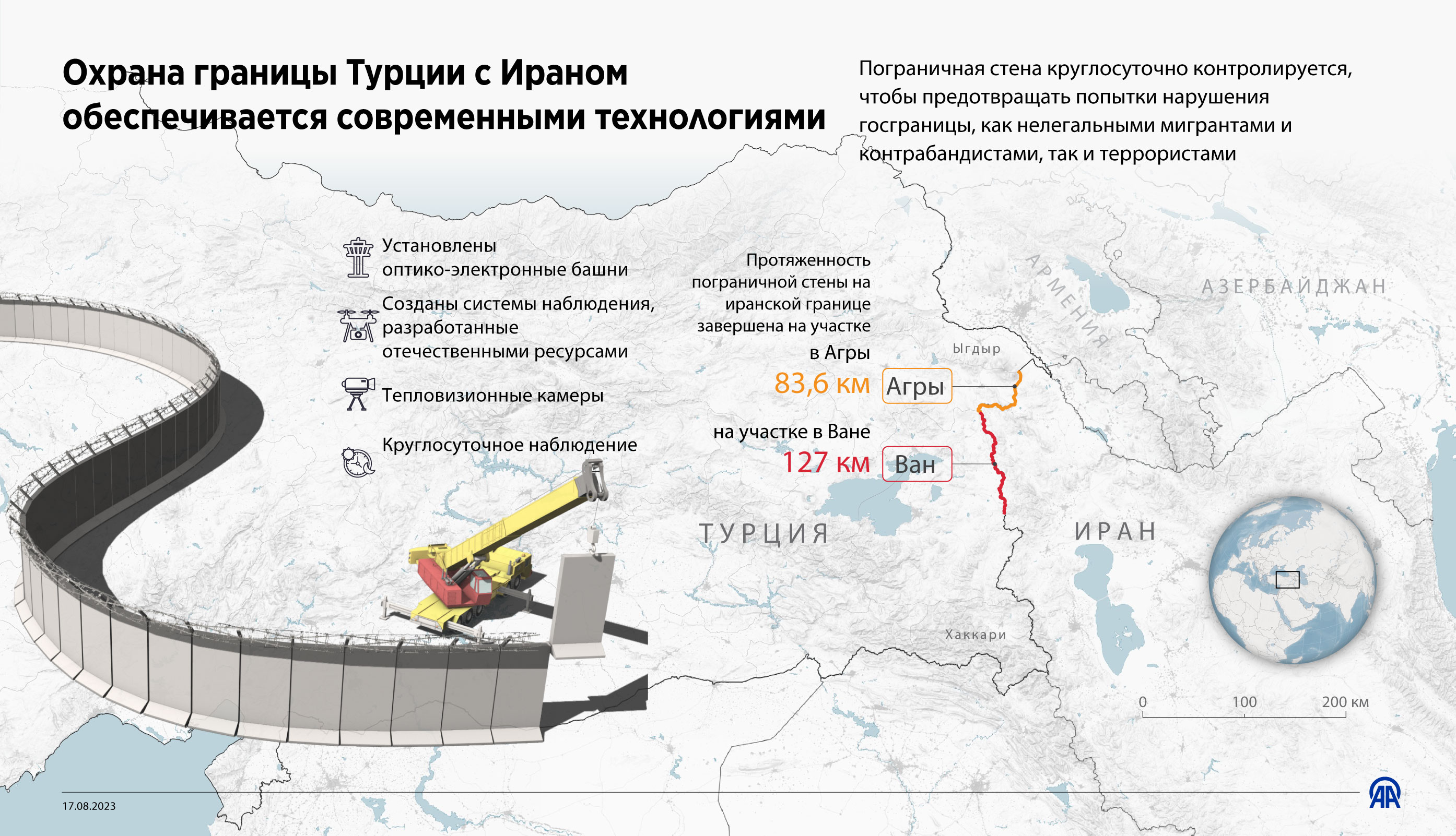 Охрана границы Турции с Ираном обеспечена современными технологиями