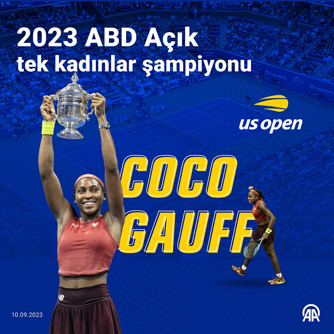 2023 ABD Açık tek kadınlar şampiyonu Coco Gauff