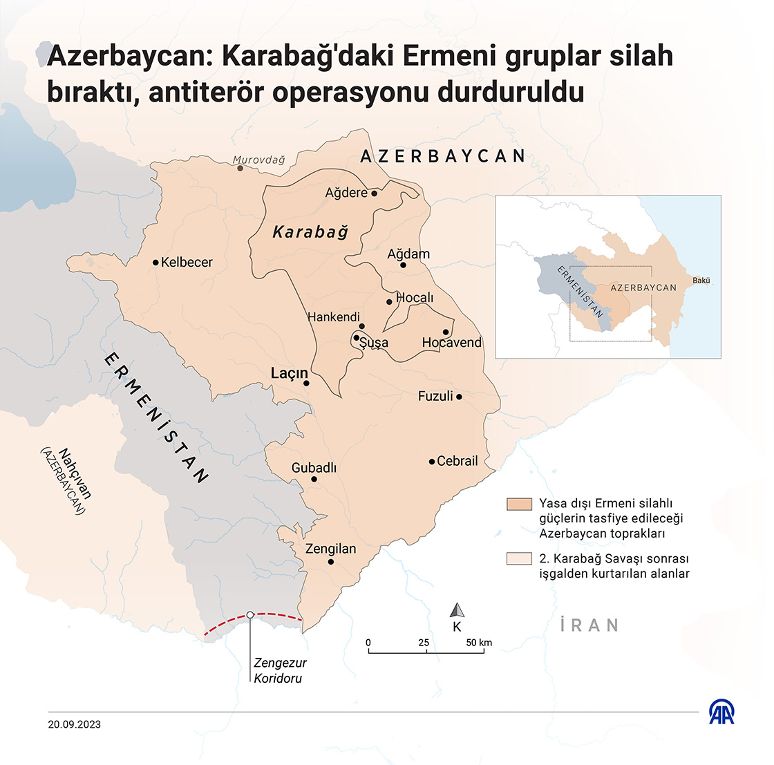 Azerbaycan: Karabağ'daki Ermeni gruplar silah bıraktı, antiterör operasyonu durduruldu
