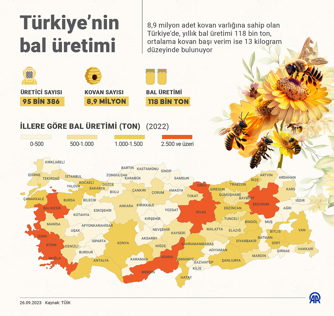 Türkiye’nin bal üretimi