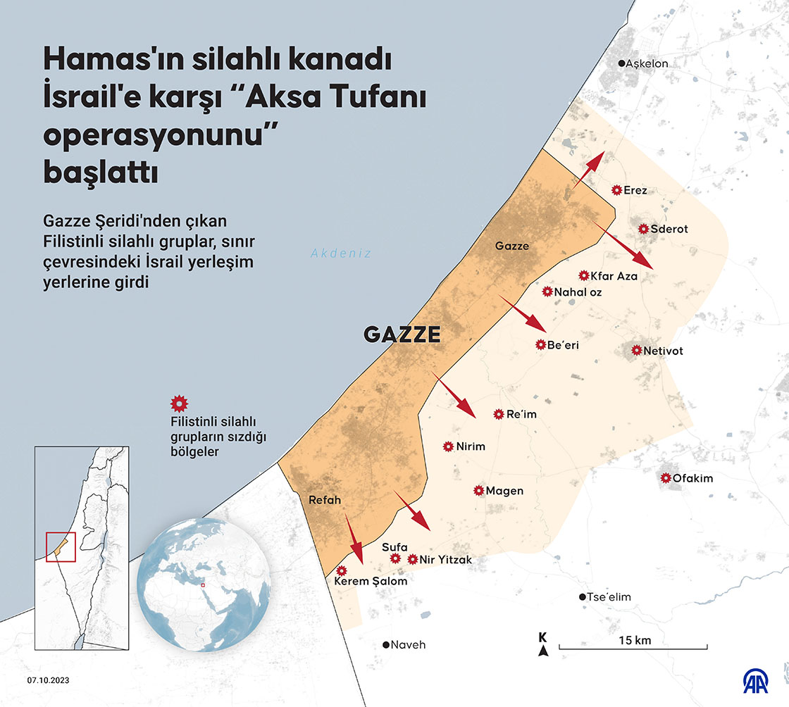 Hamas'ın silahlı kanadı İsrail'e karşı “Aksa Tufanı operasyonunu” başlattı