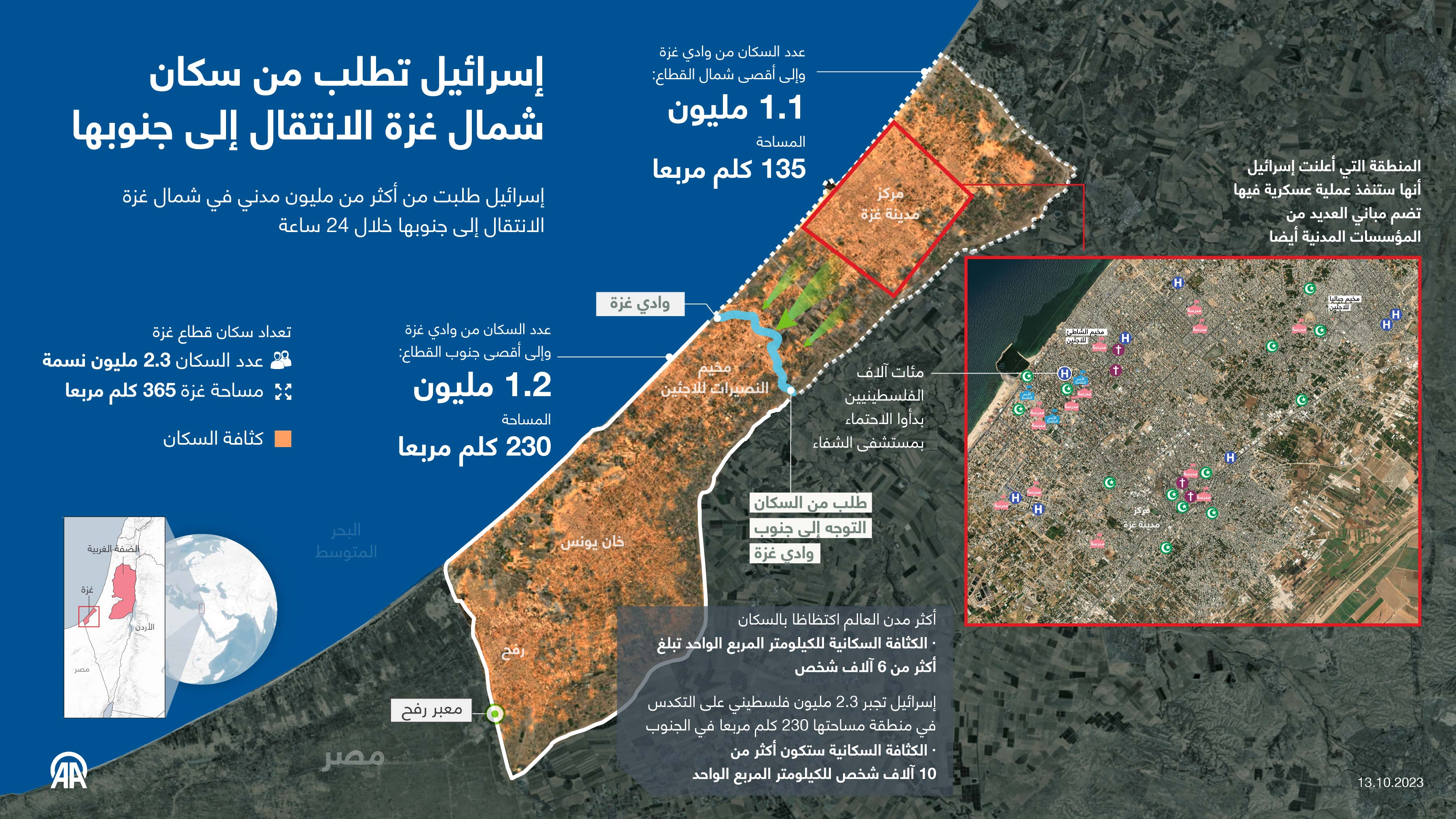 إسرائيل تطلب من سكان شمال غزة الانتقال إلى جنوبها