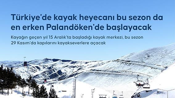 Türkiye'de kayak heyecanı bu sezon da en erken Palandöken'de başlayacak