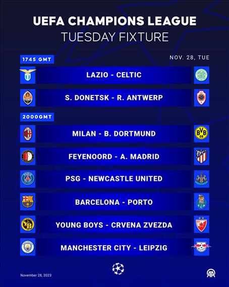 UEFA Champions League - Tuesday Fixture