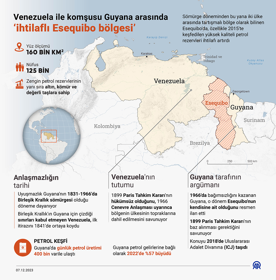 Venezuela ile komşusu Guyana arasında 'ihtilaflı Esequibo bölgesi'