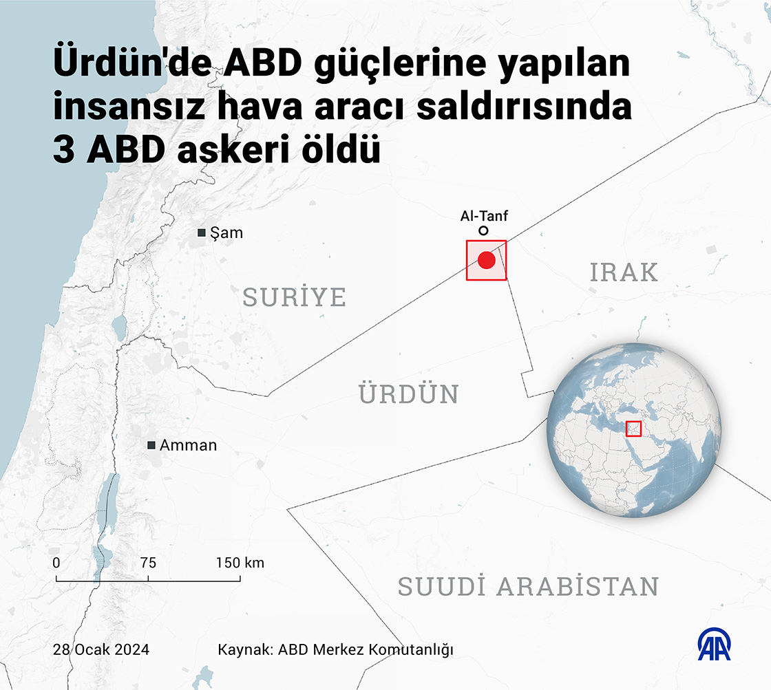Ürdün'de ABD güçlerine yapılan insansız hava aracı saldırısında 3 ABD askeri öldü