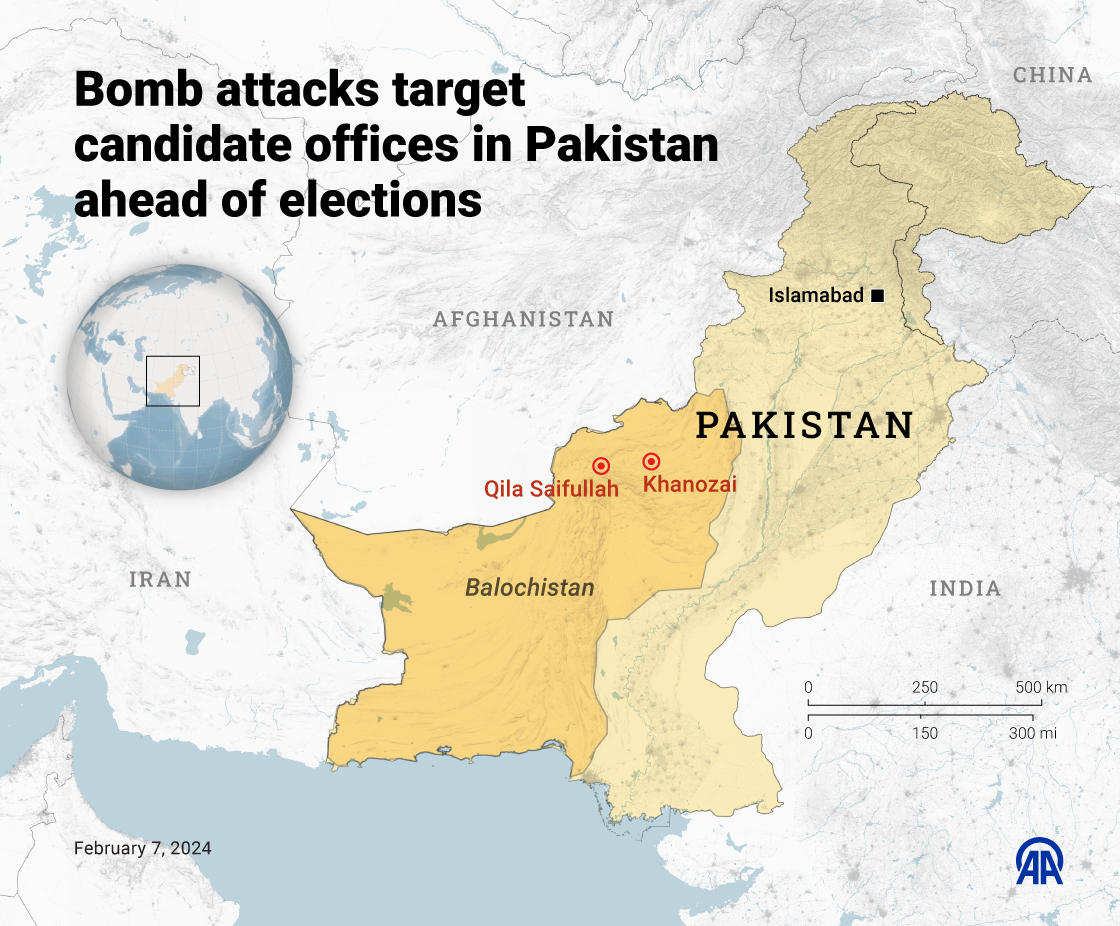 Bomb attacks target candidate offices in Pakistan ahead of elections