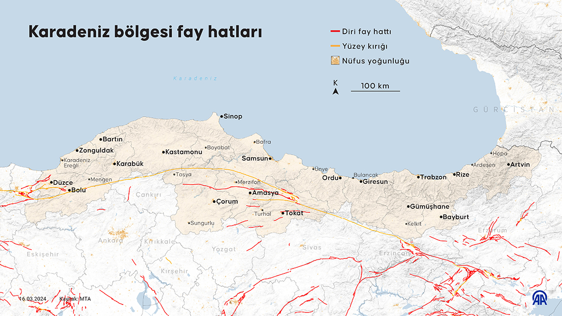 Karadeniz bölgesi fay hatları