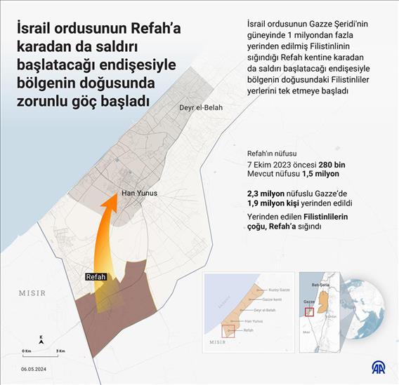 İsrail ordusunun Refah’a karadan da saldırı başlatacağı endişesiyle bölgenin doğusunda zorunlu göç başladı