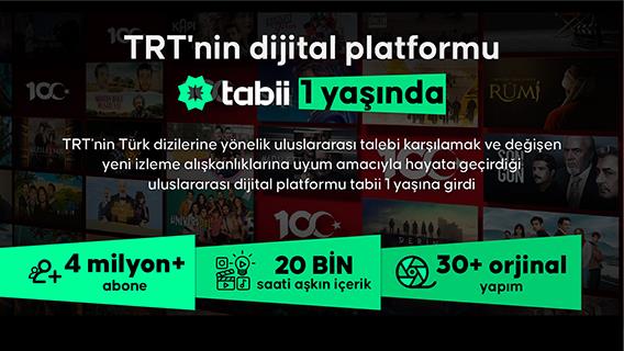 TRT'nin dijital platformu tabii 1 yaşında