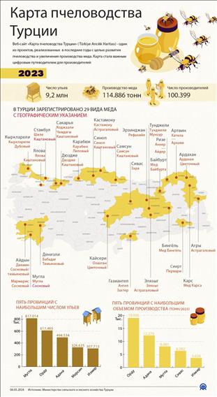 Обновлена ​​карта пчеловодства Турции