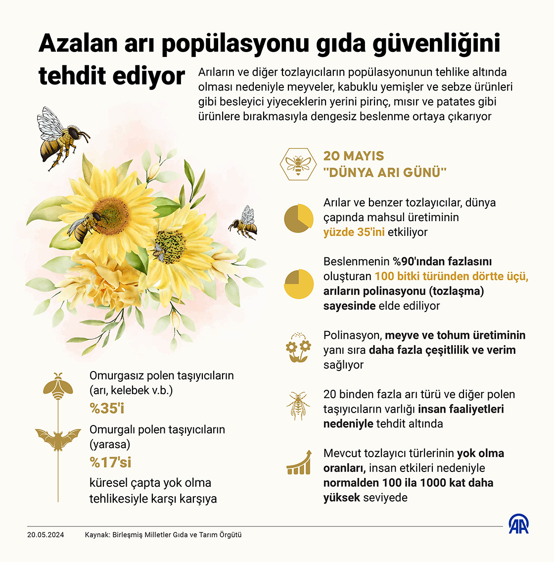 Azalan arı popülasyonu gıda güvenliğini tehdit ediyor