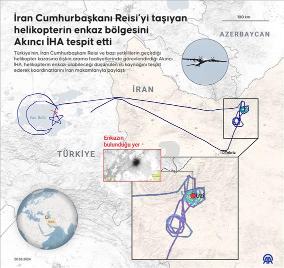 İran Cumhurbaşkanı Reisi’yi taşıyan helikopterin enkaz bölgesini Akıncı İHA tespit etti