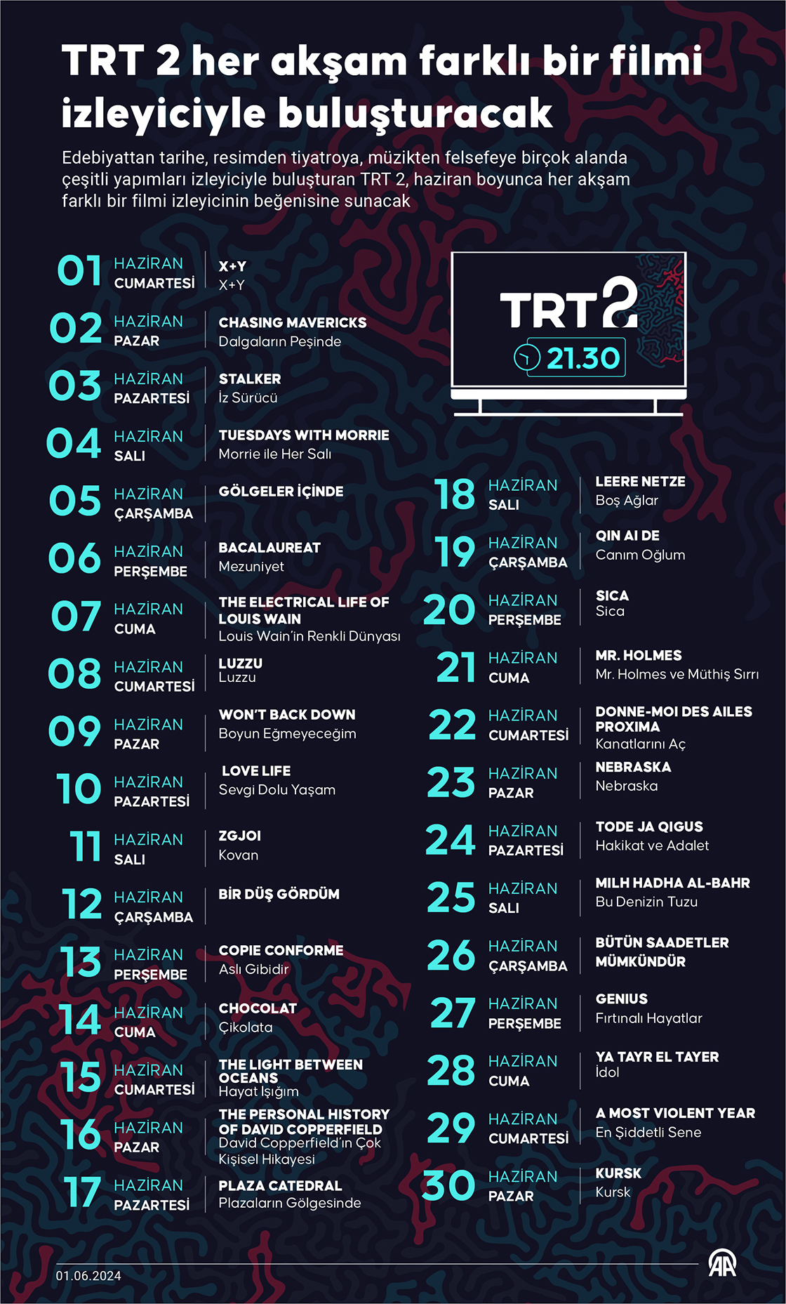 TRT 2 her akşam farklı bir filmi izleyiciyle buluşturacak