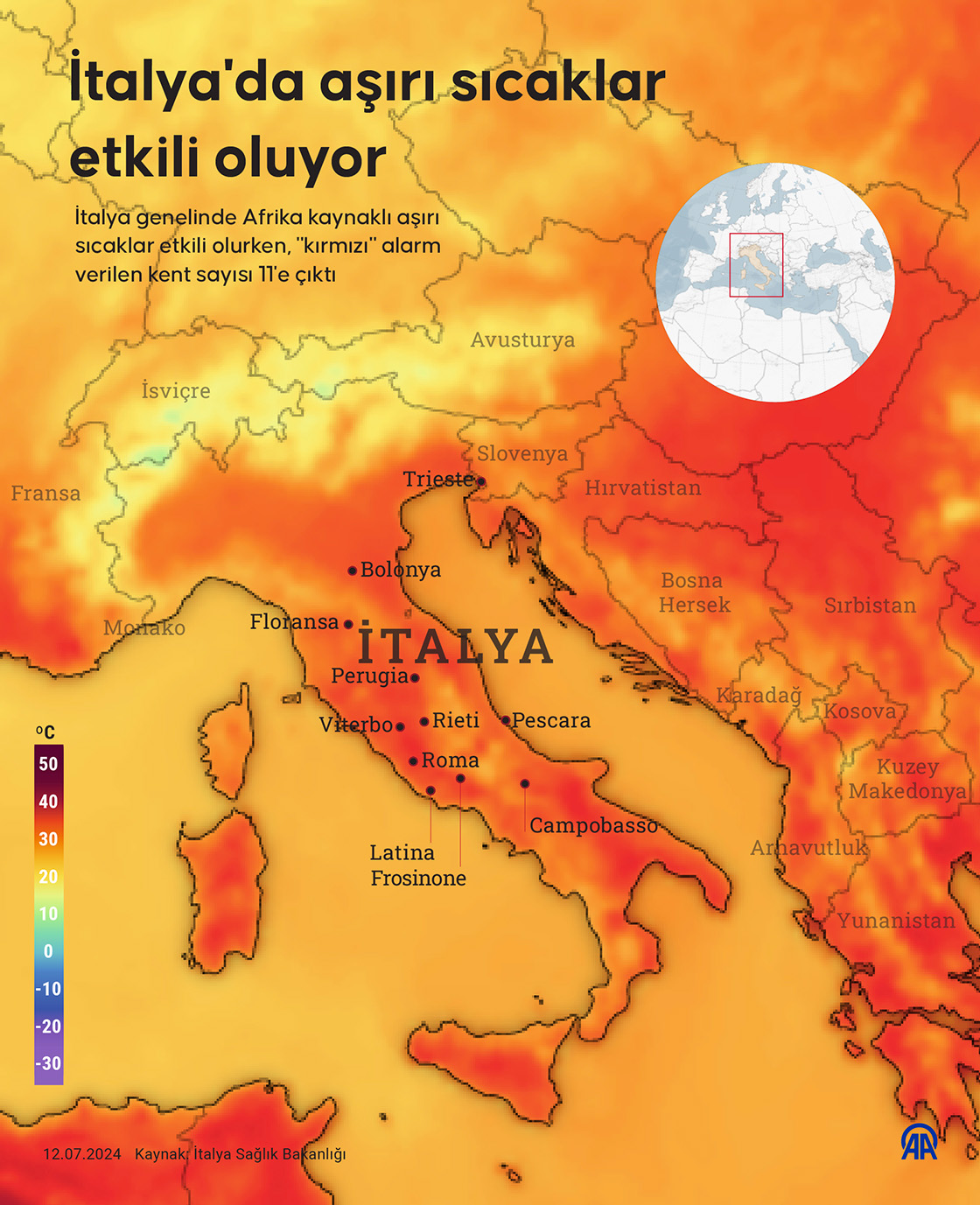 İtalya'da aşırı sıcaklar etkili oluyor