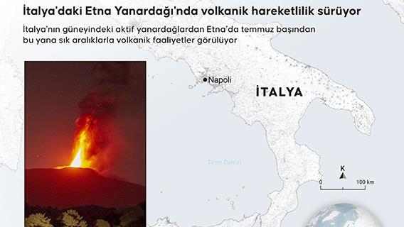 İtalya'daki Etna Yanardağı'nda volkanik hareketlilik sürüyor