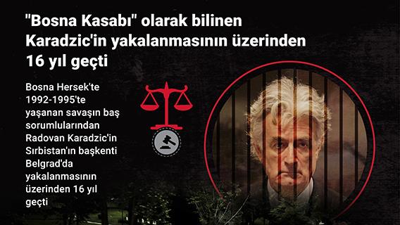 Bosna Kasabı' olarak bilinen Karadzic'in yakalanmasının üzerinden 16 yıl geçti
