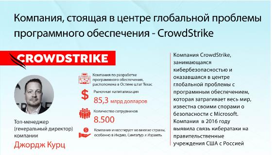 Компания, стоящая в центре глобальной проблемы программного обеспечения - CrowdStrike