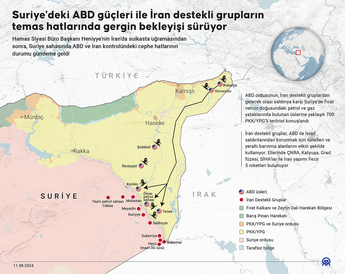 Suriye'deki ABD güçleri ile İran destekli grupların temas hatlarında gergin bekleyişi sürüyor