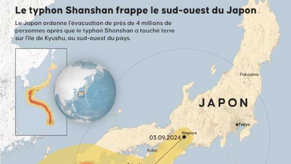 Japon : Le typhon Shanshan fait 3 morts au sud-ouest du pays