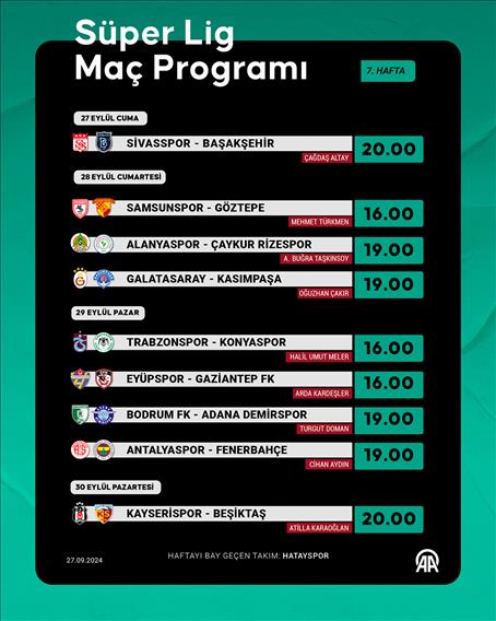 Süper Lig 7. hafta programı