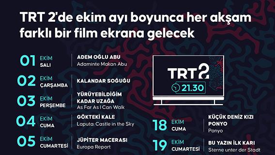 TRT 2'de ekim ayı boyunca her akşam farklı bir film ekrana gelecek