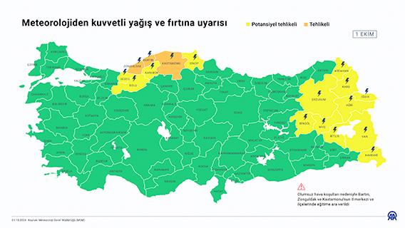 Meteorolojiden kuvvetli yağış ve fırtına uyarısı