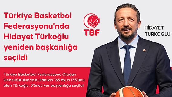 Türkiye Basketbol Federasyonu'nda Hidayet Türkoğlu yeniden başkanlığa seçildi