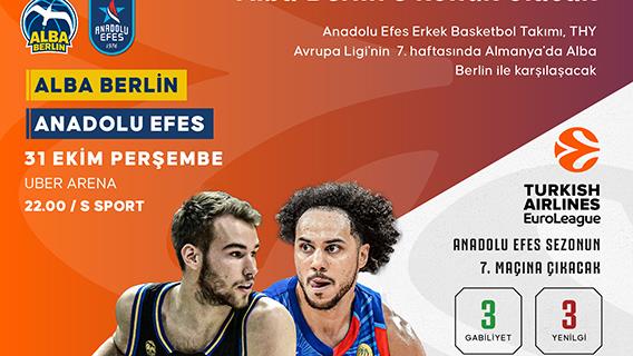 Anadolu Efes, THY Avrupa Ligi'nde Alba Berlin'e konuk olacak