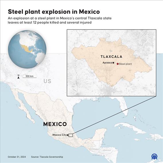 Steel plant explosion in Mexico