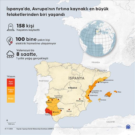 İspanya'da sel felaketinde ölenlerin sayısı 158'e yükseldi