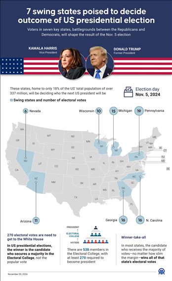 7 swing states poised to decide outcome of US presidential election