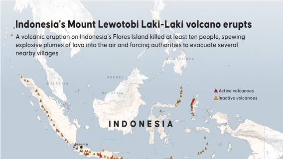 Indonesia's Mount Lewotobi Laki-Laki volcano erupts