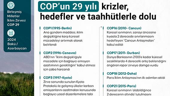 COP’un 29 yılı krizler, hedefler ve taahhütlerle dolu