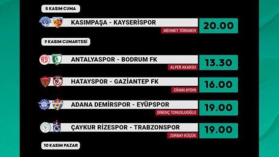 Süper Lig 12. hafta programı