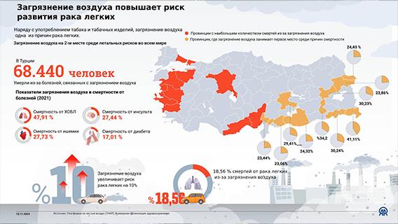 Загрязнение воздуха вызывает рак легких