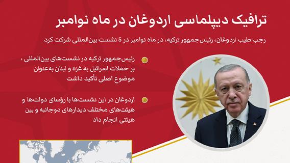 ترافیک دیپلماسی اردوغان در ماه نوامبر