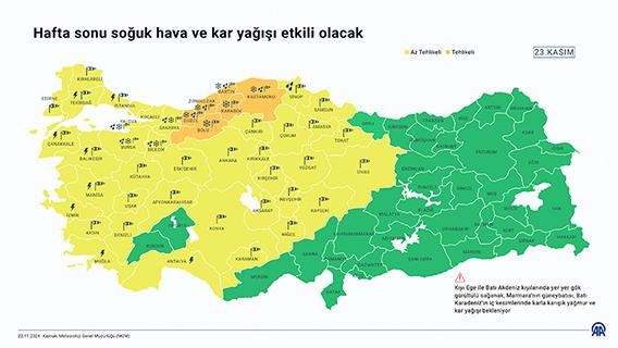 Hafta sonu soğuk hava ve kar yağışı etkili olacak