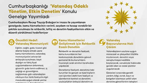 Cumhurbaşkanlığı ‘Vatandaş Odaklı Yönetim, Etkin Denetim’ Konulu Genelge Yayımladı